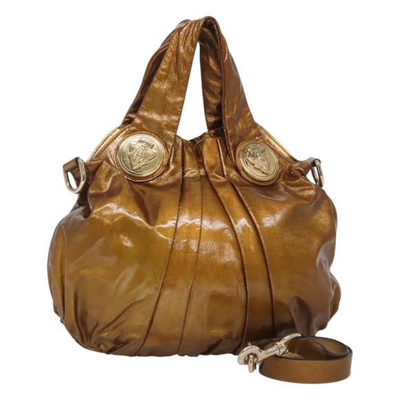 GUCCI Histeria Hand Bag Enamel 2way Gold 203486 Auth ep9037 - Picture 1 of 16